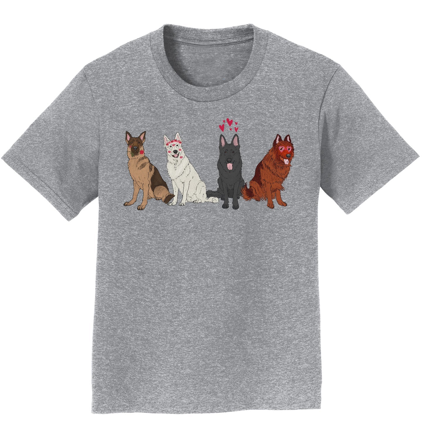 German Shepherd Love Line Up - Kids' Unisex T-Shirt