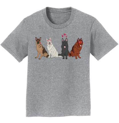 German Shepherd Love Line Up - Kids' Unisex T-Shirt