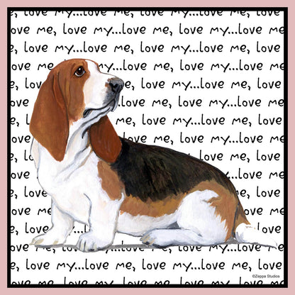 Basset Hound Love Text - Women's Fitted T-Shirt