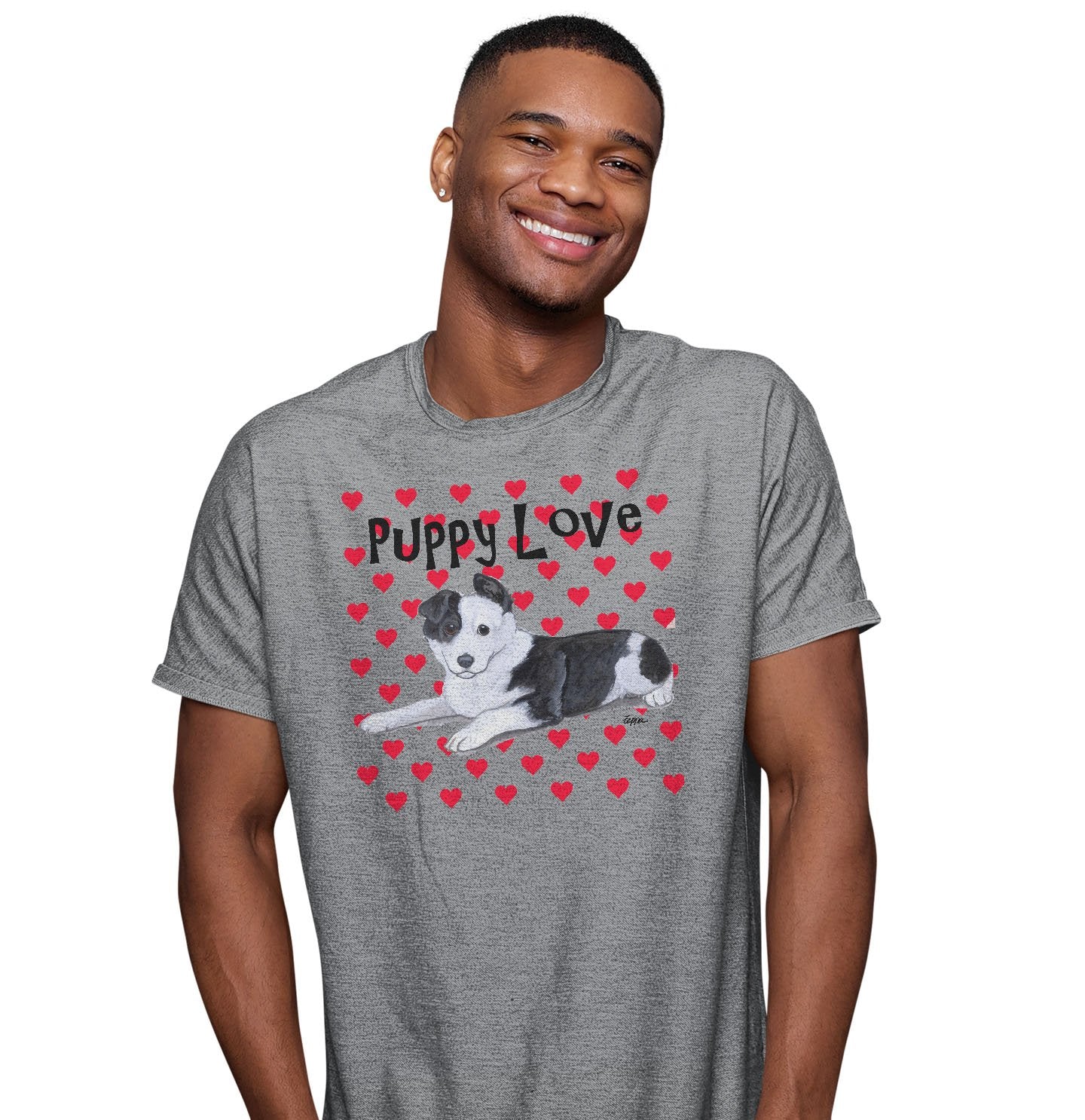 Border Collie Puppy Love - Adult Unisex T-Shirt