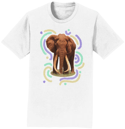 Wiggly Lines Elephant - Adult Unisex T-Shirt