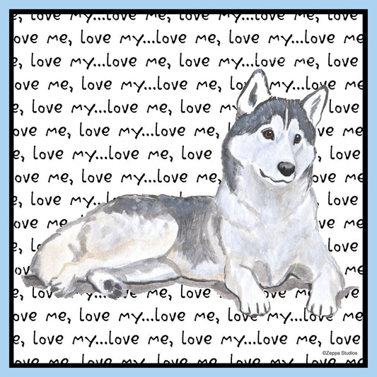 Siberian Husky Love Text - Adult Unisex T-Shirt