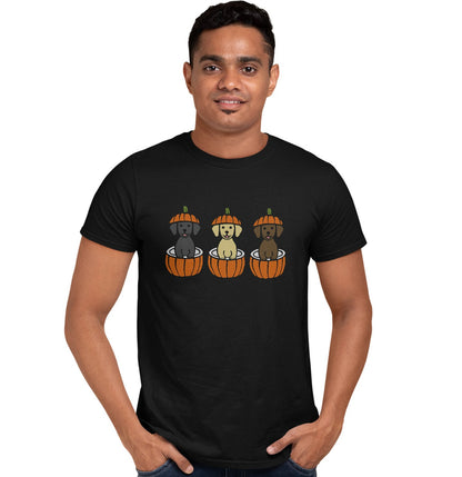 3 Pumpkin Lab Pups - Adult Unisex T-Shirt