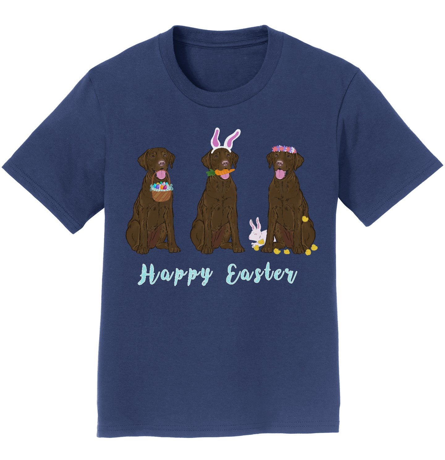 Animal Pride - Easter Chocolate Labrador Line Up - Kids' Unisex T-Shirt