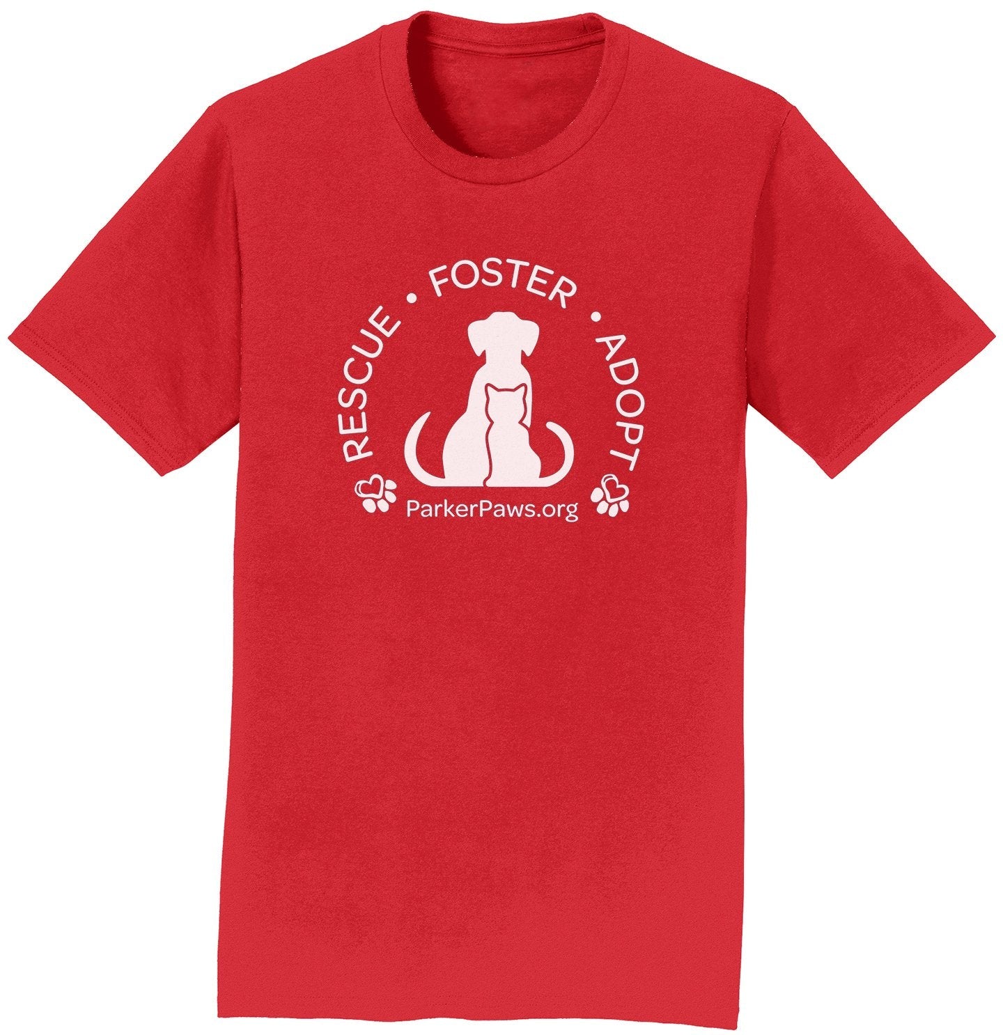 Parker Paws Logo Rescue Foster Adopt - Adult Unisex T-Shirt