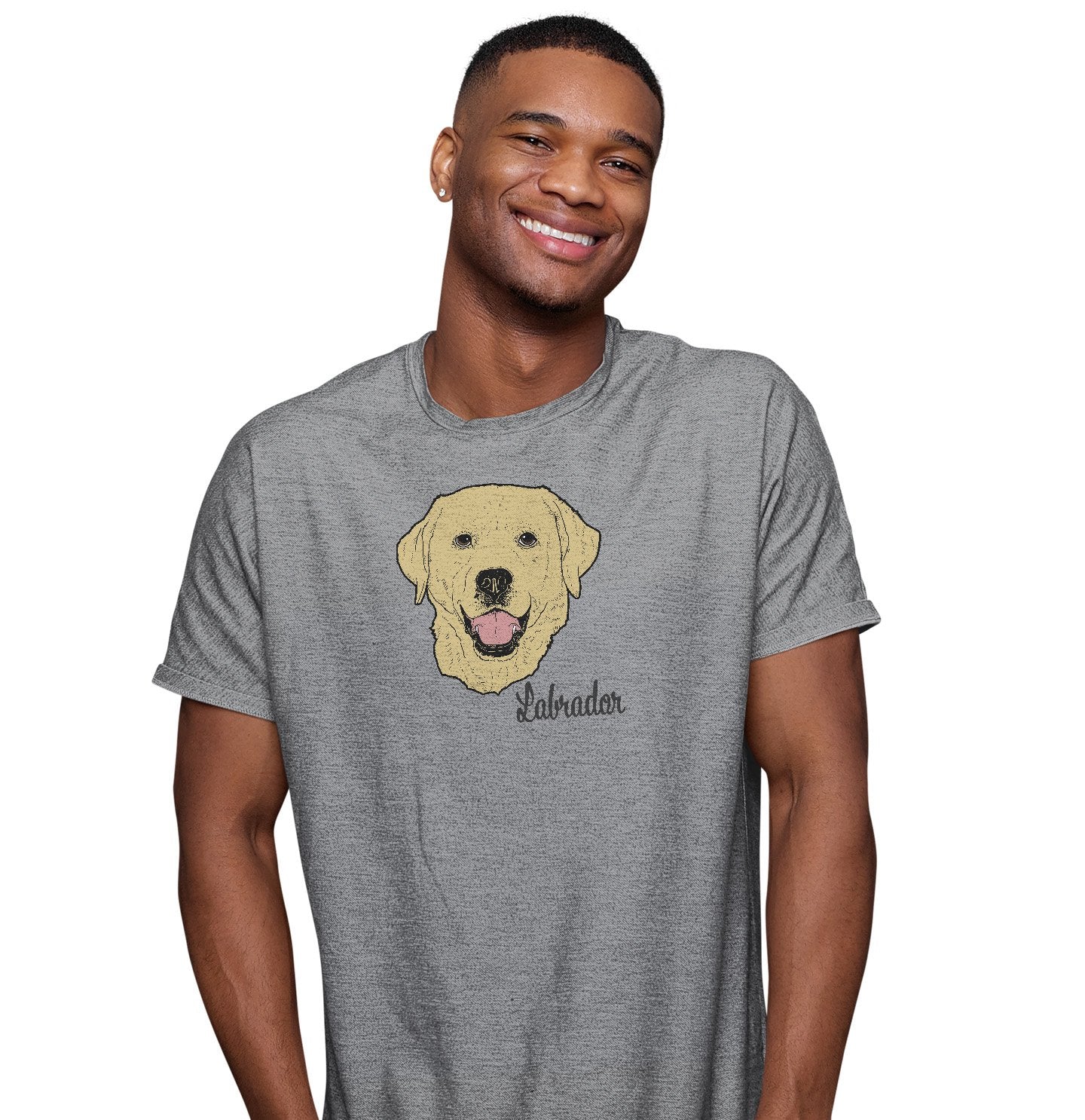 Yellow Labrador Headshot - Adult Unisex T-Shirt