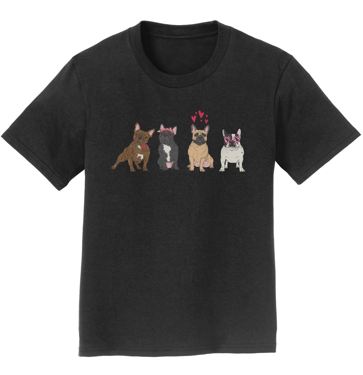 Frenchie Love Line Up - Kids' Unisex T-Shirt