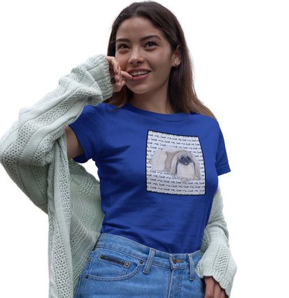 Pekingese Love Text - Women's Fitted T-Shirt