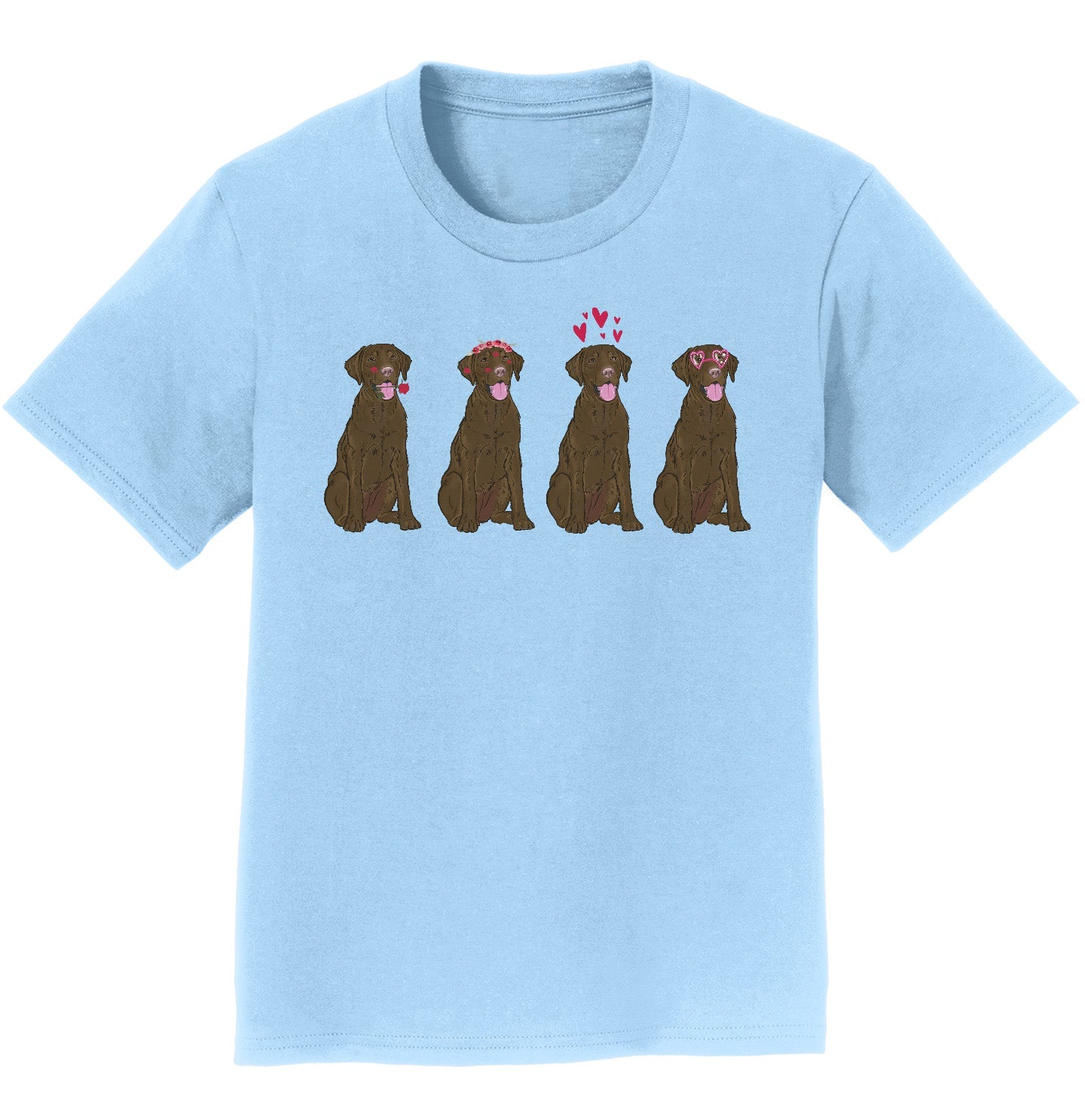 Animal Pride - Chocolate Lab Love Line Up - Kids' Unisex T-Shirt