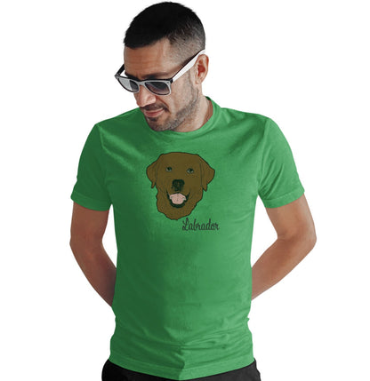 Animal Pride - Chocolate Labrador Headshot - Adult Unisex T-Shirt