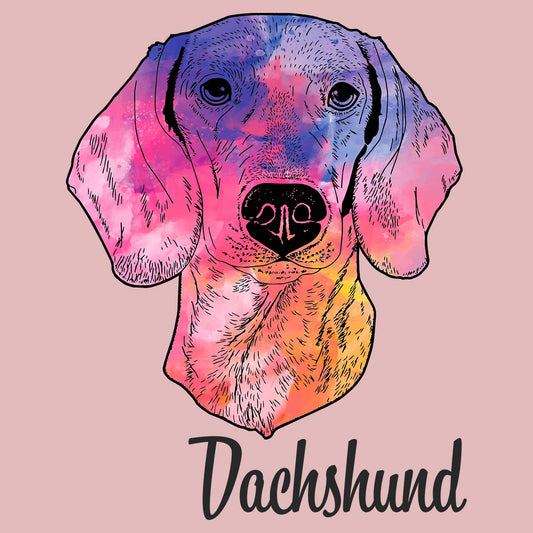 Colorful Dachshund Headshot - Women's Fitted T-Shirt