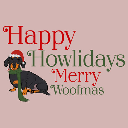 Merry Woofmas Dachshund - Women's Fitted T-Shirt