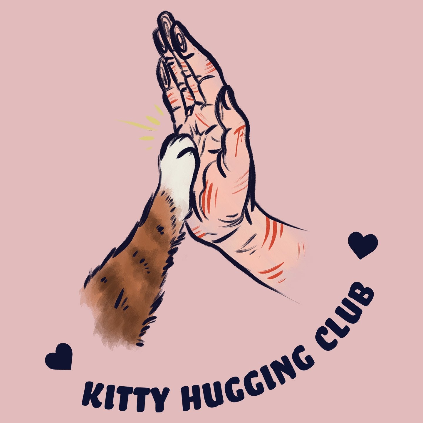 Kitty Hugging Club - Women's Fitted T-Shirt