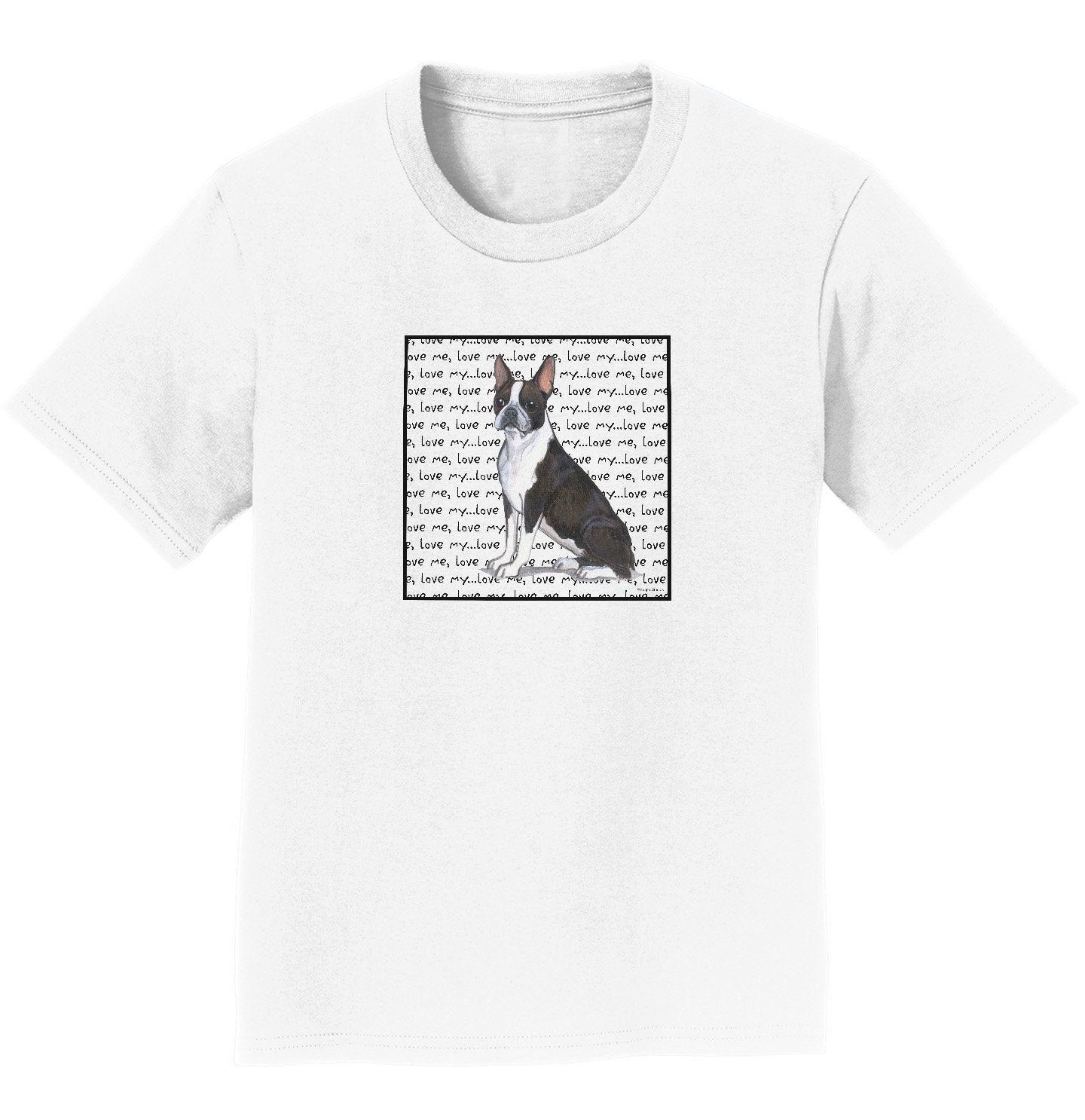 Boston Terrier Love Text - Kids' Unisex T-Shirt