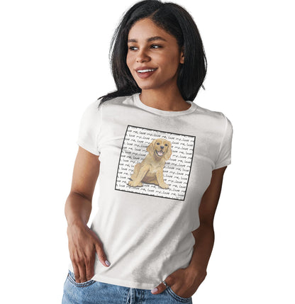 Animal Pride - American Cocker Spaniel Puppy Love Text - Women's Fitted T-Shirt