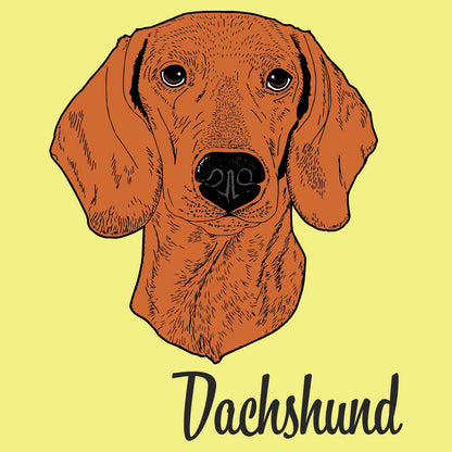 Red Dachshund Headshot - Women's Fitted T-Shirt