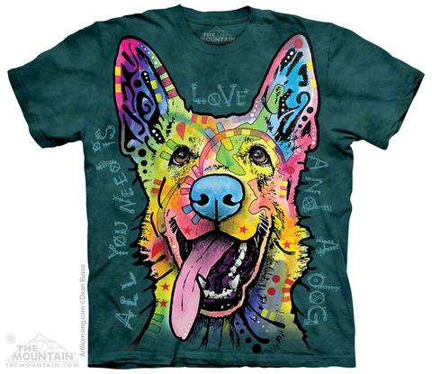 Love German Shepherd - The Mountain - 3D Dog T-Shirt