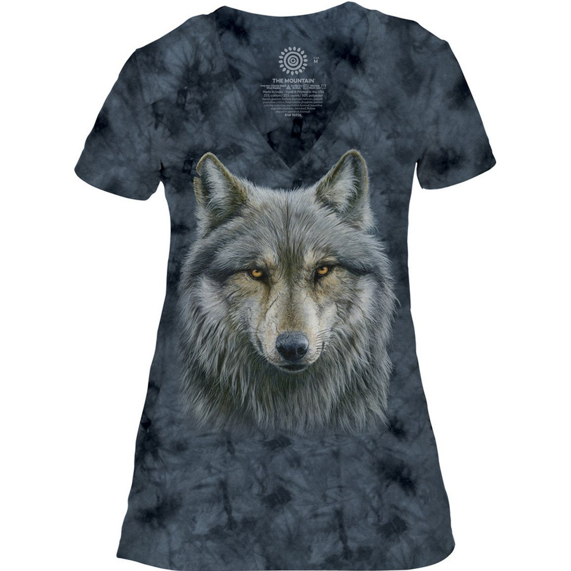 The Mountain Warrior Wolf - Women's Tri-Blend V-Neck T-Shirt
