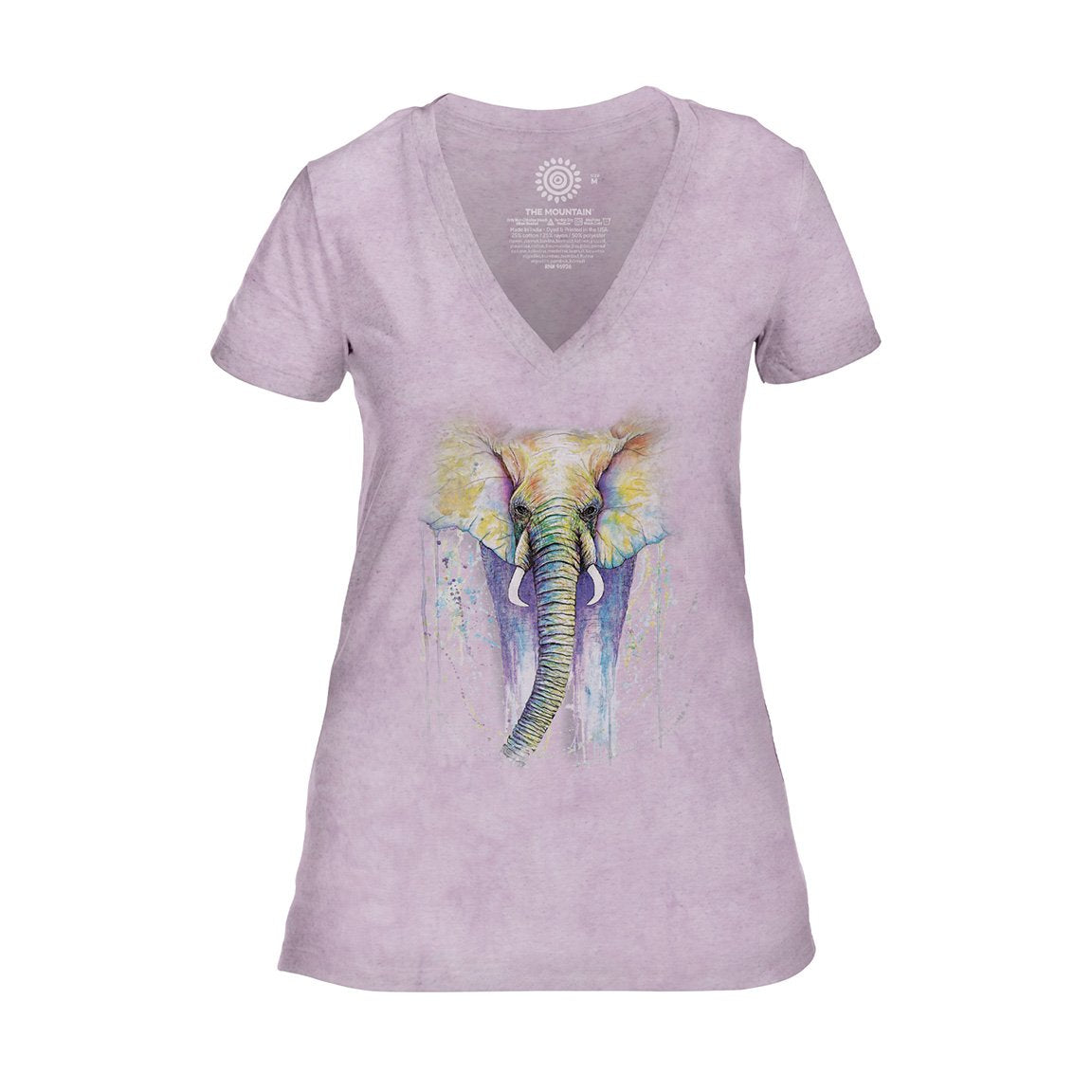 The Mountain Elephant Colors - Women's Tri-Blend V-Neck T-Shirt