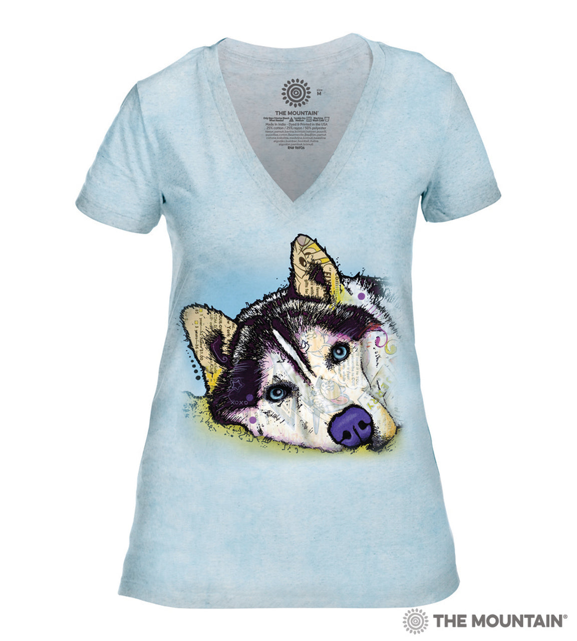Siberian Husky - Women's Tri-Blend V-Neck T-Shirt