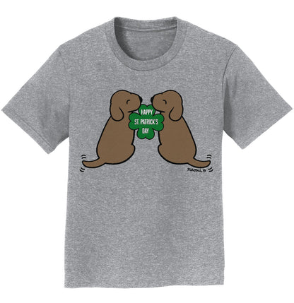 Animal Pride - Happy St. Patrick's Day Chocolate Lab Puppies - Kids' Unisex T-Shirt