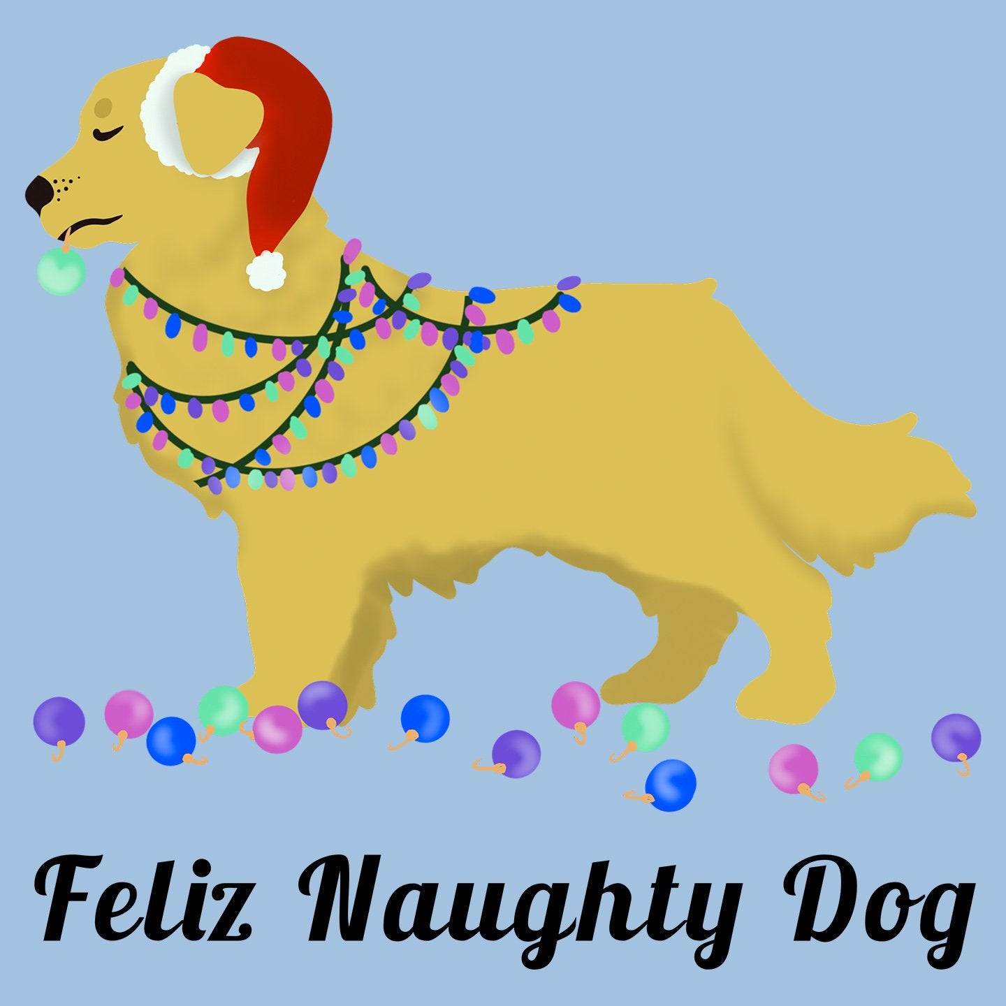 Feliz Naughty Dog Golden Retriever - Women's Fitted T-Shirt