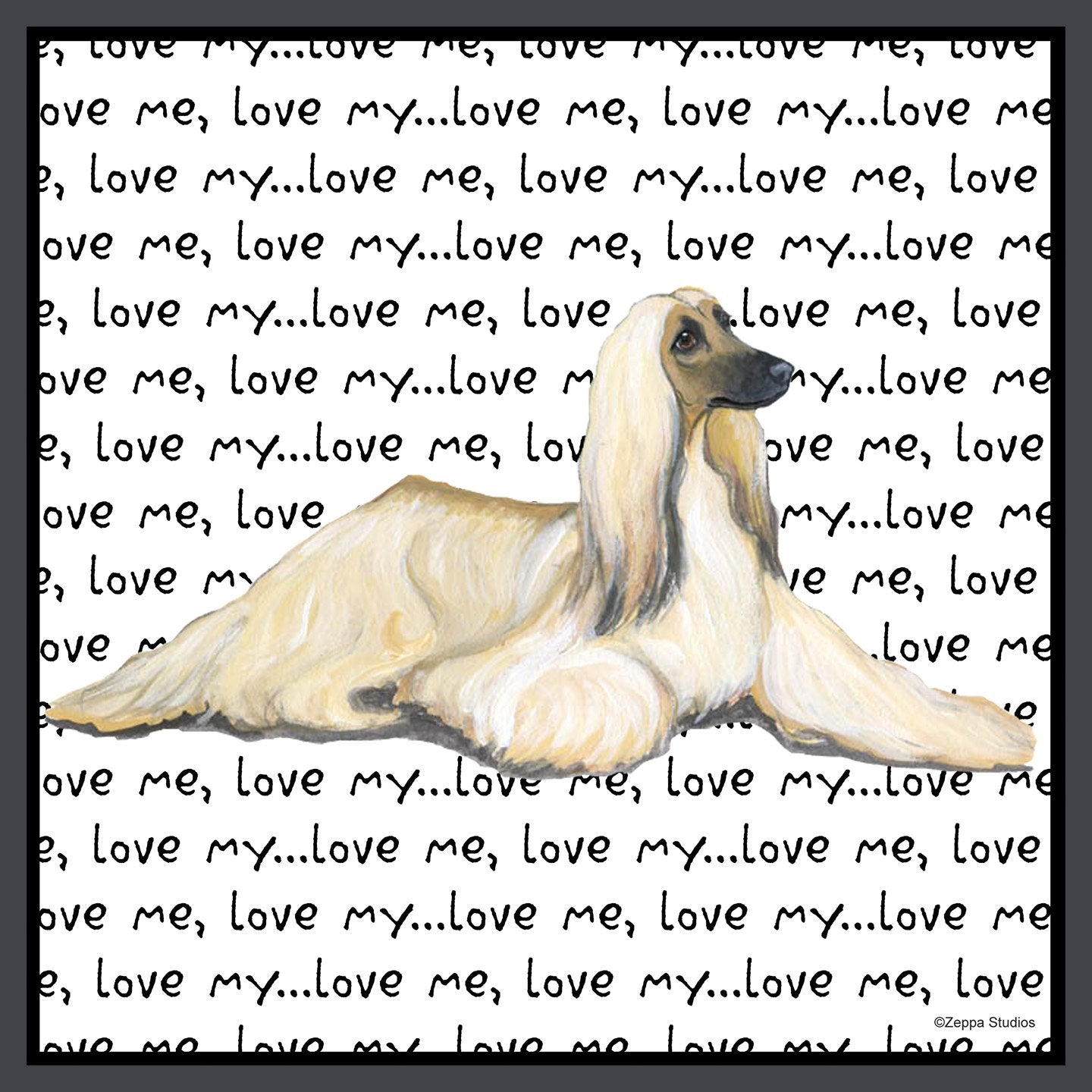 Afghan Hound Love Text - Women's Fitted T-Shirt