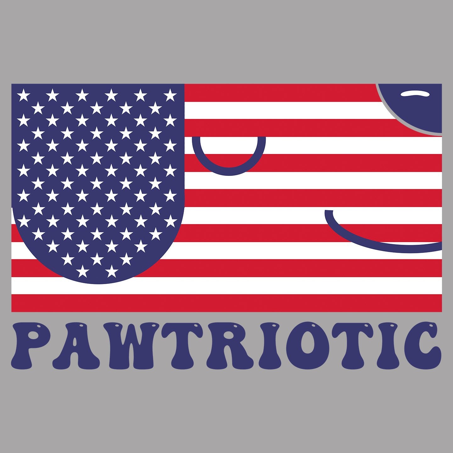 Pawtriotic Flag Dog - Women's V-Neck Long Sleeve T-Shirt