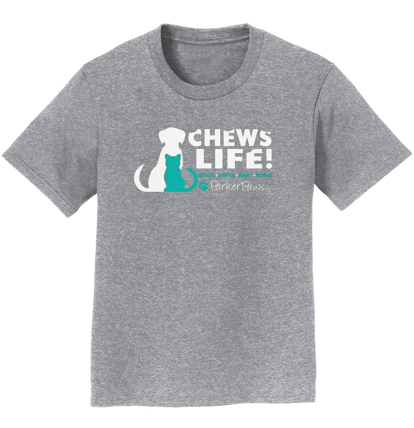 Parker Paws Logo Chews Life - Kids' Unisex T-Shirt