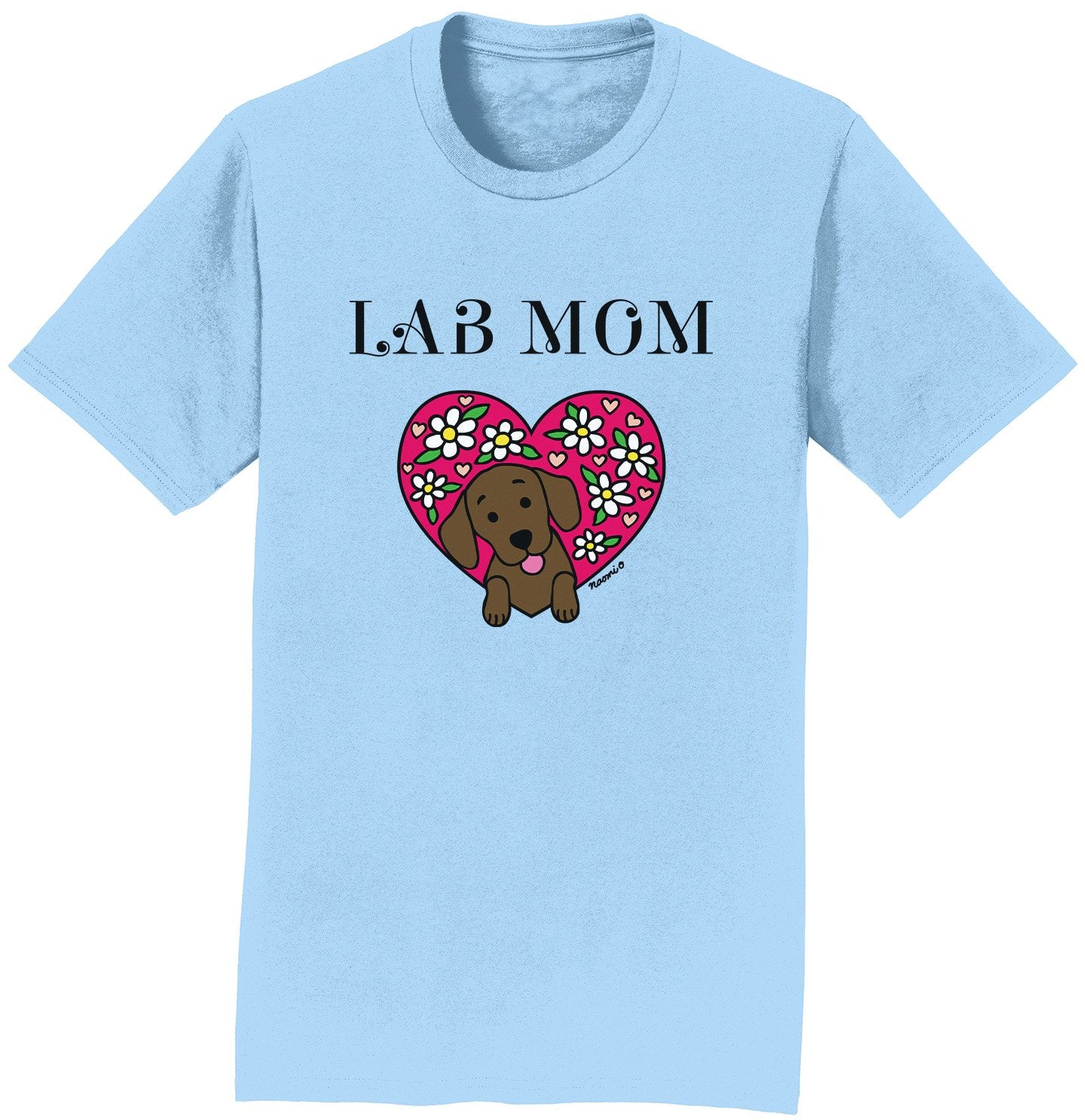 Animal Pride - Flower Heart Chocolate Lab Mom - Adult Unisex T-Shirt