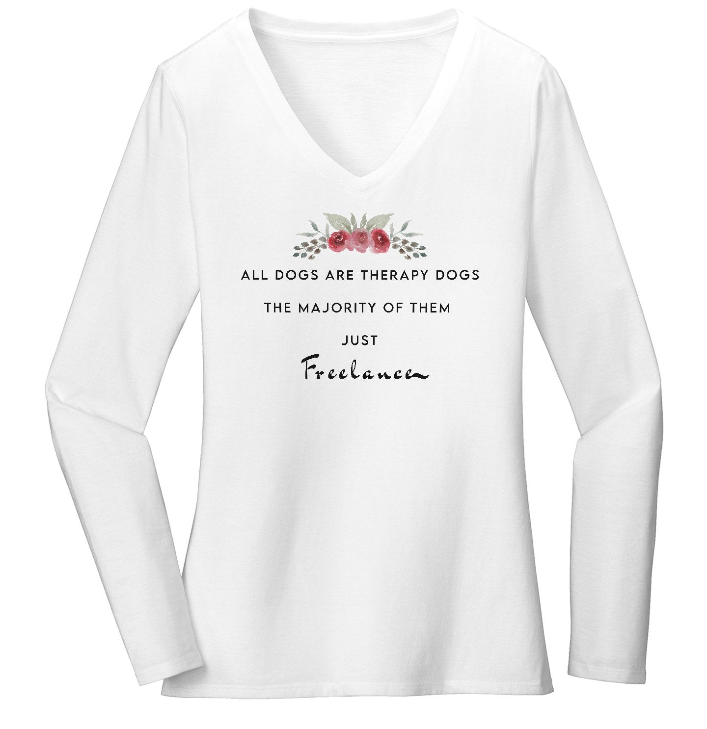 Animal Pride - Therapy Dogs Freelance - Women's V-Neck Long Sleeve T-Shirt