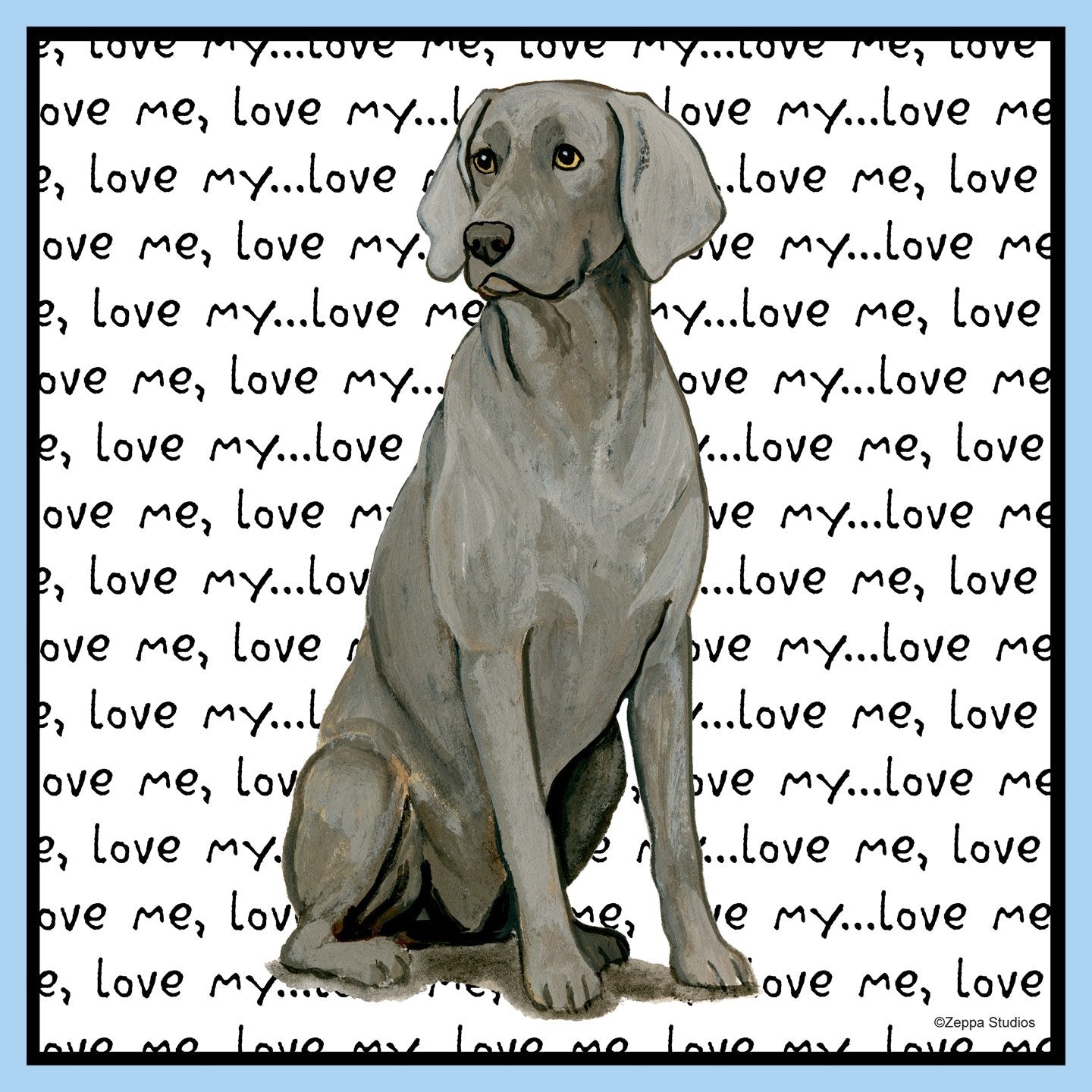 Weimaraner Love Text - Adult Unisex T-Shirt