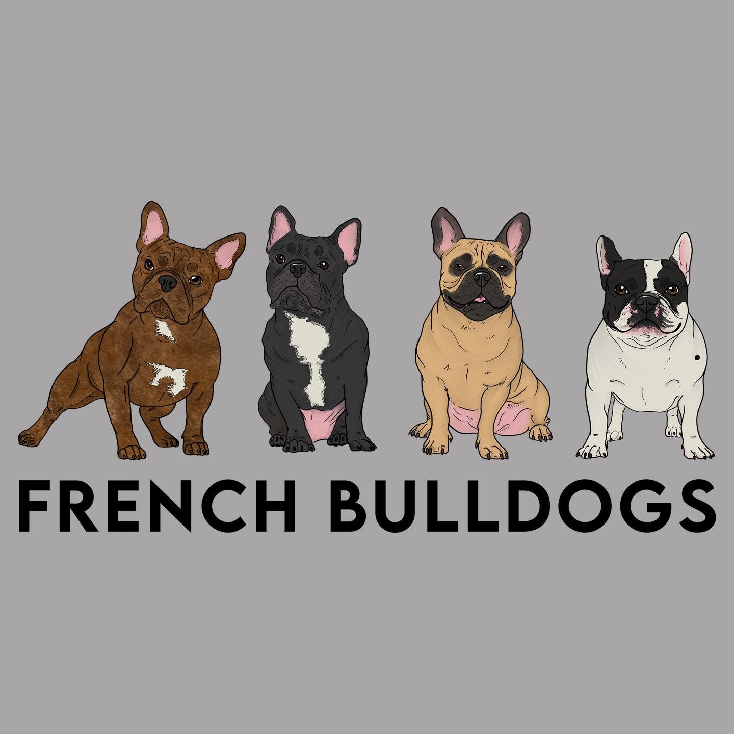 French Bulldogs Lineup - Women's V-Neck Long Sleeve T-Shirt