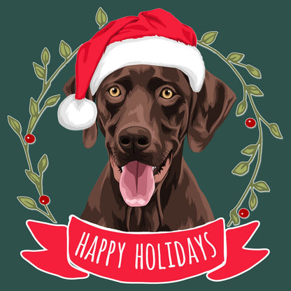 Happy Holidays Chocolate Lab - Women's Fitted T-Shirt