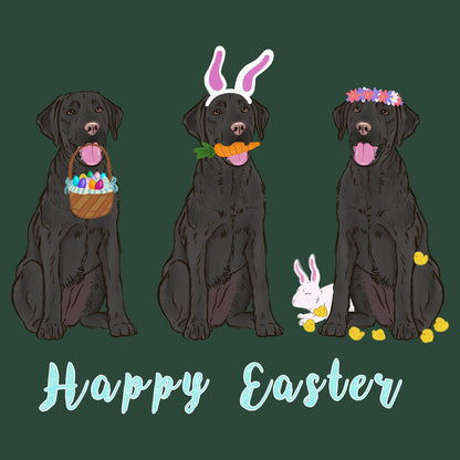 Easter Black Labrador Line Up - Adult Unisex T-Shirt