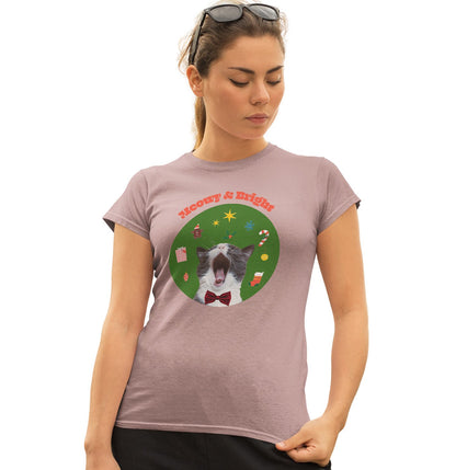 Animal Pride - Meowy & Bright - Women's Fitted T-Shirt