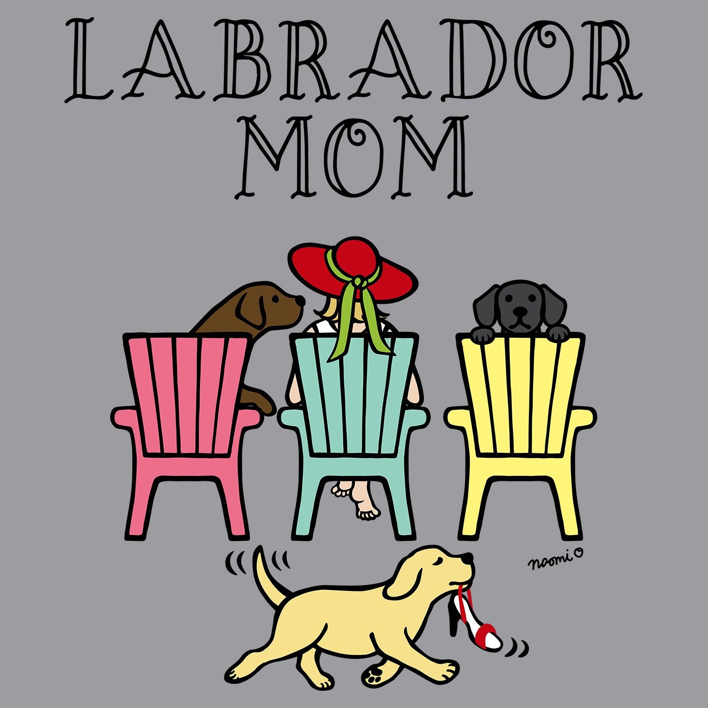 Labrador Dog Mom Deck Chairs - Adult Unisex T-Shirt