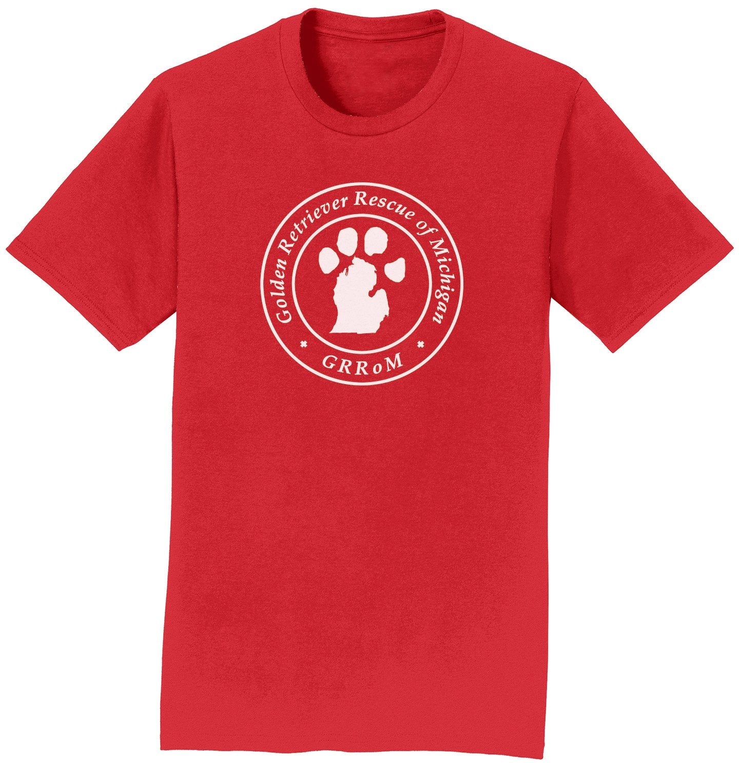 Golden Retriever Rescue of Michigan Logo - Full Front White - T-Shirt