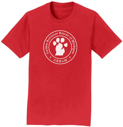 Golden Retriever Rescue of Michigan Logo - Full Front White - T-Shirt