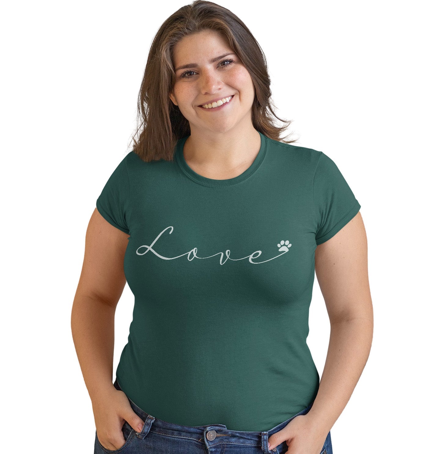 Love Script Paw - Women's Fitted T-Shirt