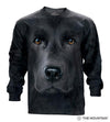 The Mountain 3D Face Black Labrador Retriever Long Sleeve Shirt