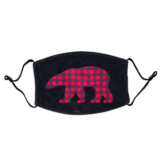 Plaid Bear - Adult Adjustable Face Mask