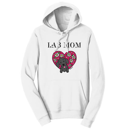 Flower Heart Black Lab Mom - Adult Unisex Hoodie Sweatshirt