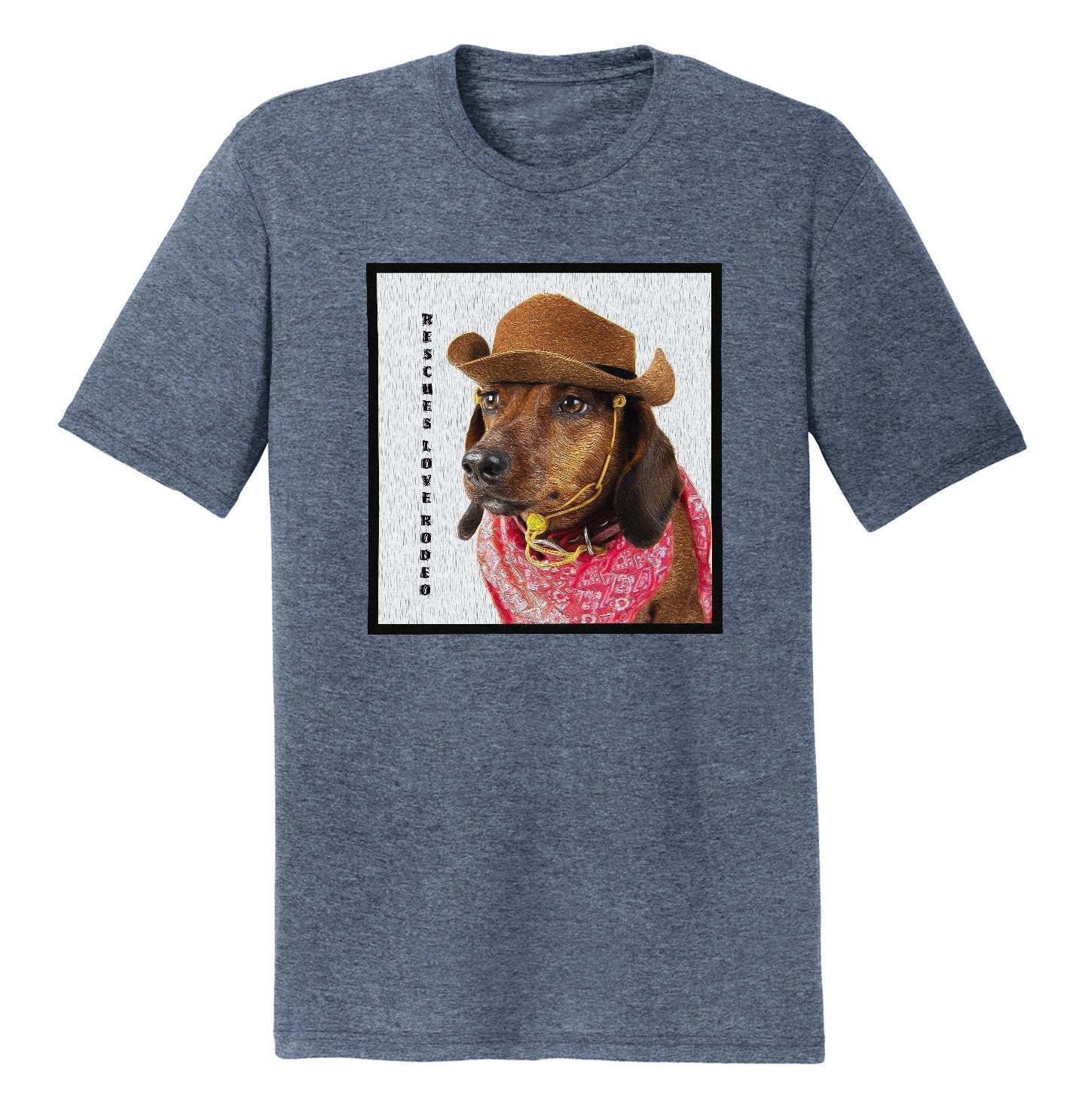 Rodeo Dachshund - Adult Tri-Blend T-Shirt