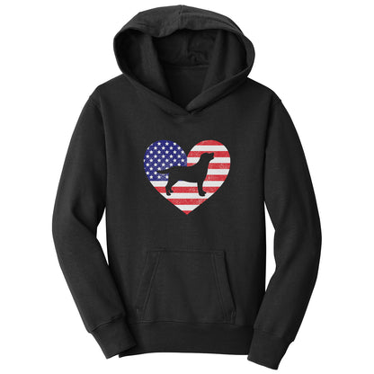 USA Flag Lab Silhouette - Kids' Unisex Hoodie Sweatshirt