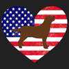 USA Flag Chocolate Lab Silhouette - Women's V-Neck Long Sleeve T-Shirt