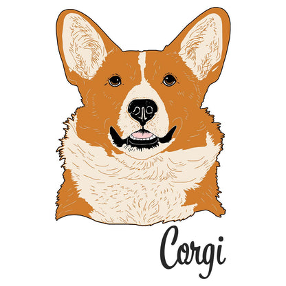 Corgi Headshot - Women's V-Neck Long Sleeve T-Shirt