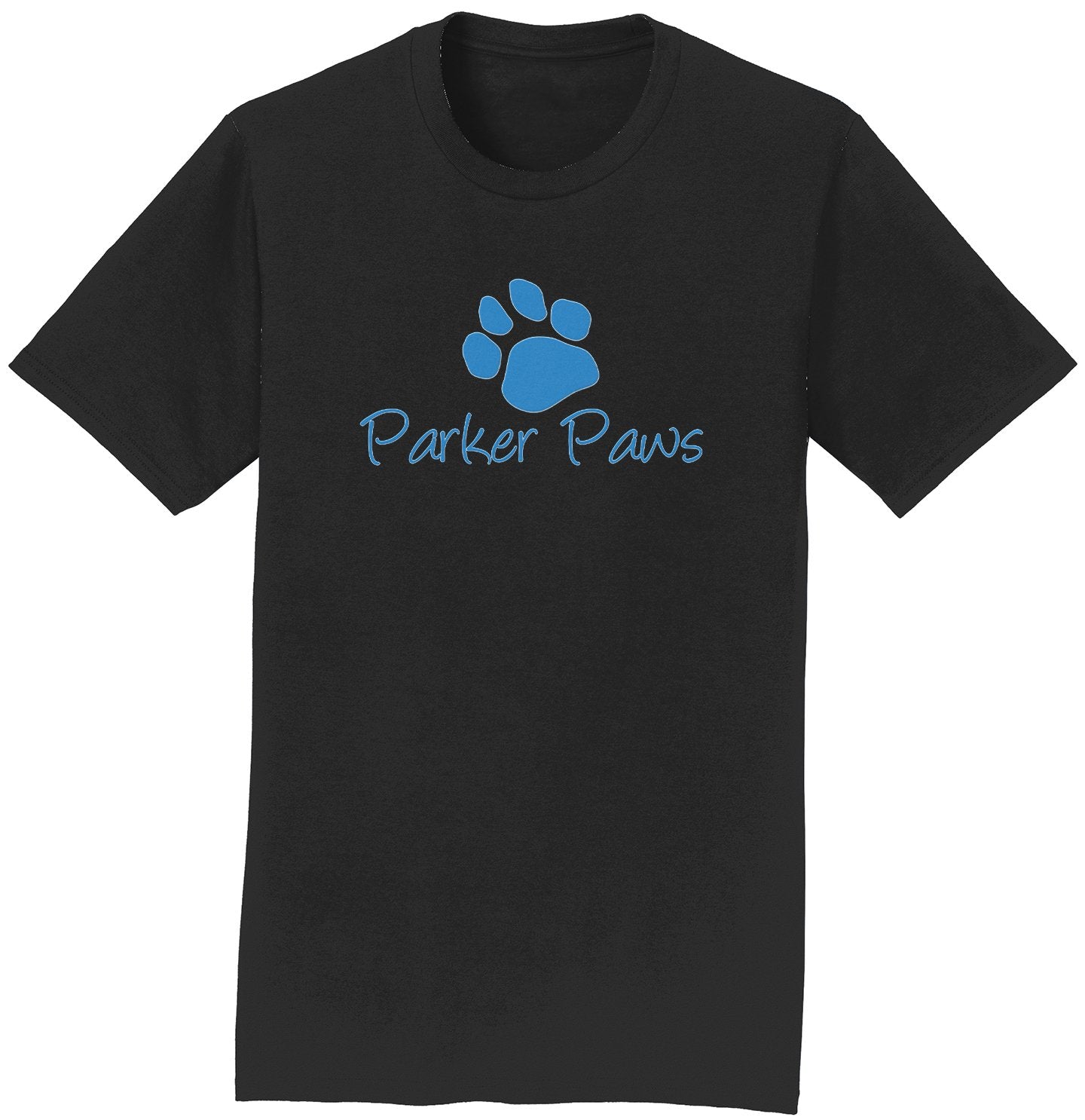 Parker Paws Blue Paw Print Logo - Adult Unisex T-Shirt