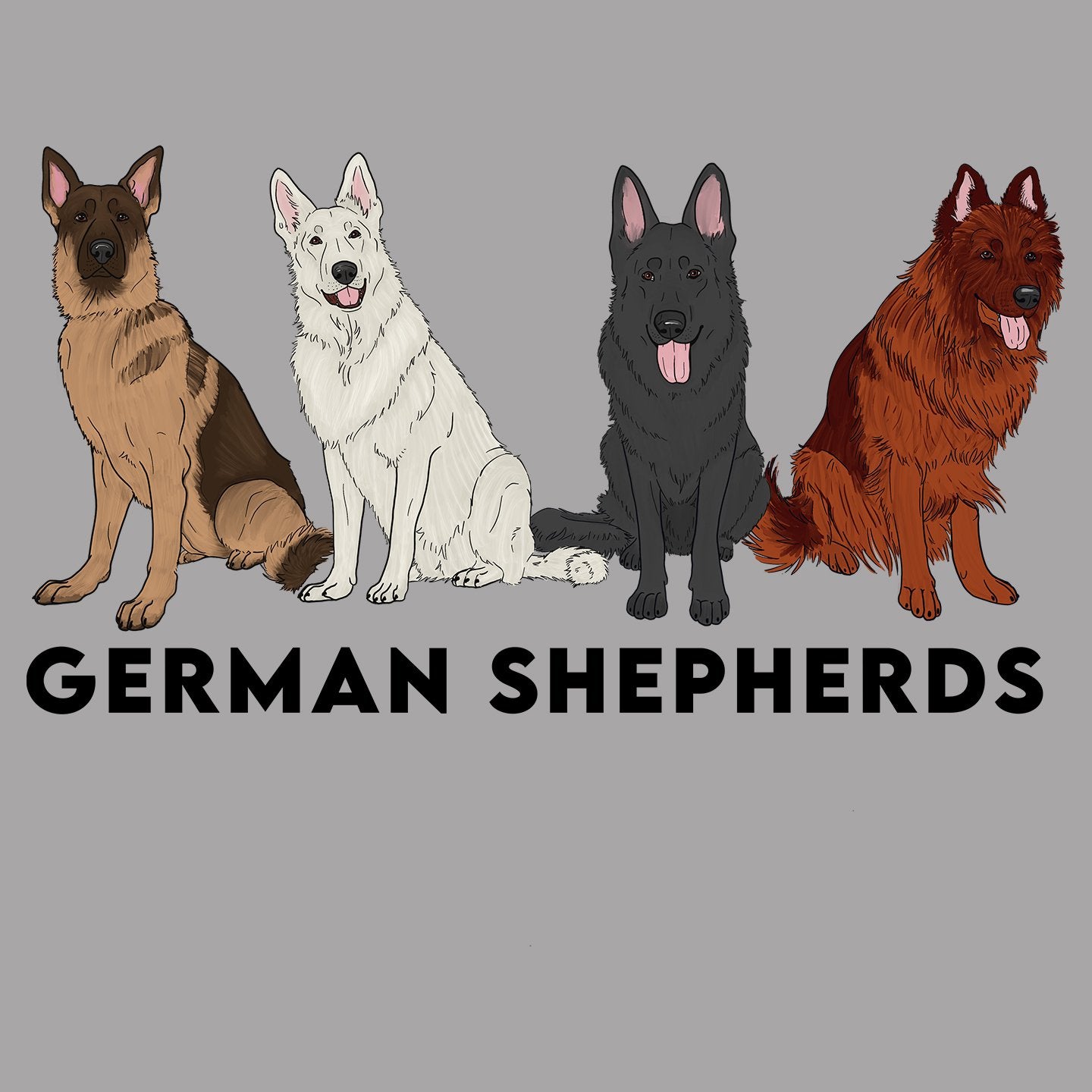 German Shepherd Lineup - Women's V-Neck T-Shirt