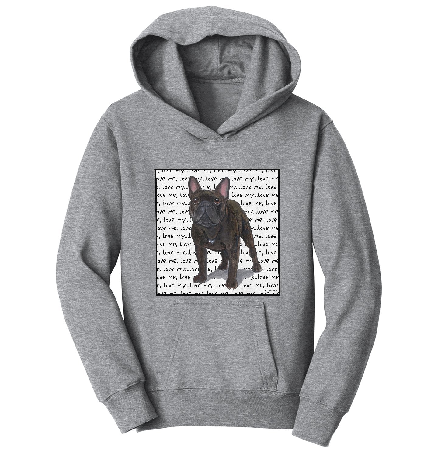 Animal Pride - Frenchie Love Text - Kids' Unisex Hoodie Sweatshirt